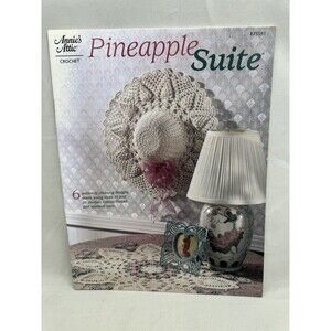 Crochet Pineapple Suite Afghan Hat Bag Trim Annie's Attic Thread Pattern Book